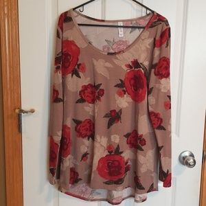 Lularoe XL Lynnae tan floral